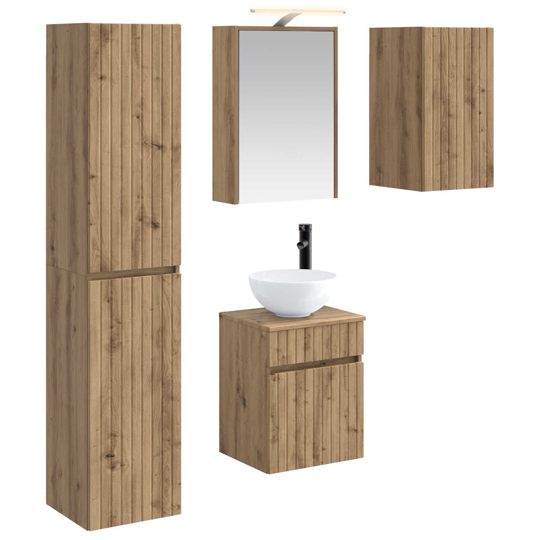 Badeværelsesskabsæt 5 pcs Artisan-eg 43 x 16 x 62,5 cm