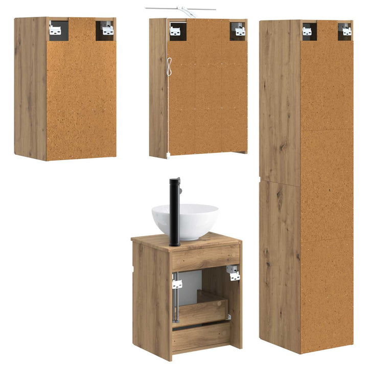 Badeværelsesskabsæt 5 pcs Artisan-eg 43 x 16 x 62,5 cm