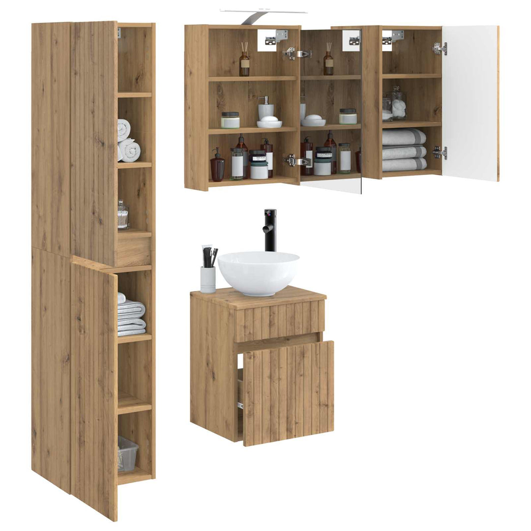 Badeværelsesskabsæt 5 pcs Artisan-eg 43 x 16 x 62,5 cm