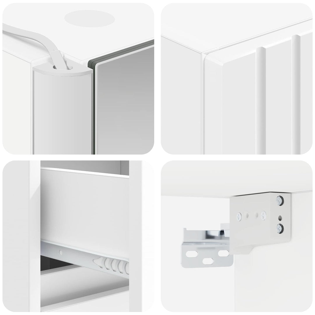 Badeværelsesskabsæt 5 pcs Hvid 43 x 11,5 x 60,5 cm