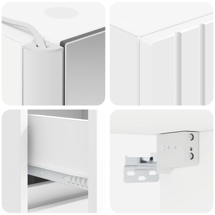 Badeværelsesskabsæt 5 pcs Hvid 43 x 11,5 x 60,5 cm