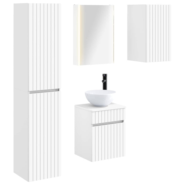Badeværelsesskabsæt 5 pcs Hvid 43 x 11,5 x 60,5 cm