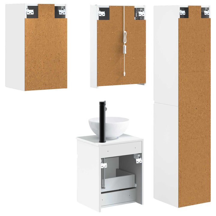 Badeværelsesskabsæt 5 pcs Hvid 43 x 11,5 x 60,5 cm