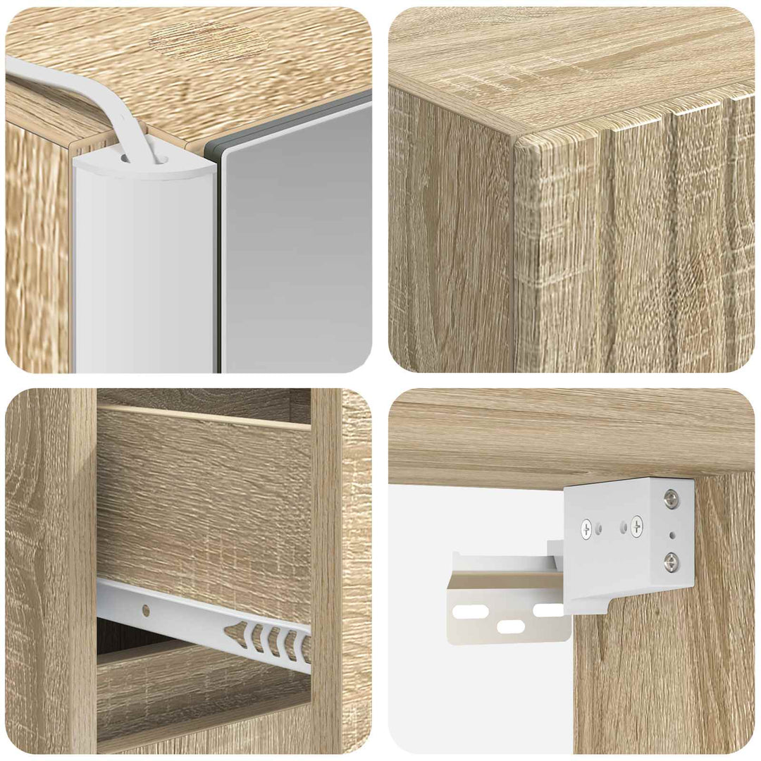 Badeværelsesskabsæt 5 pcs Sonoma-eg 43 x 11,5 x 60,5 cm