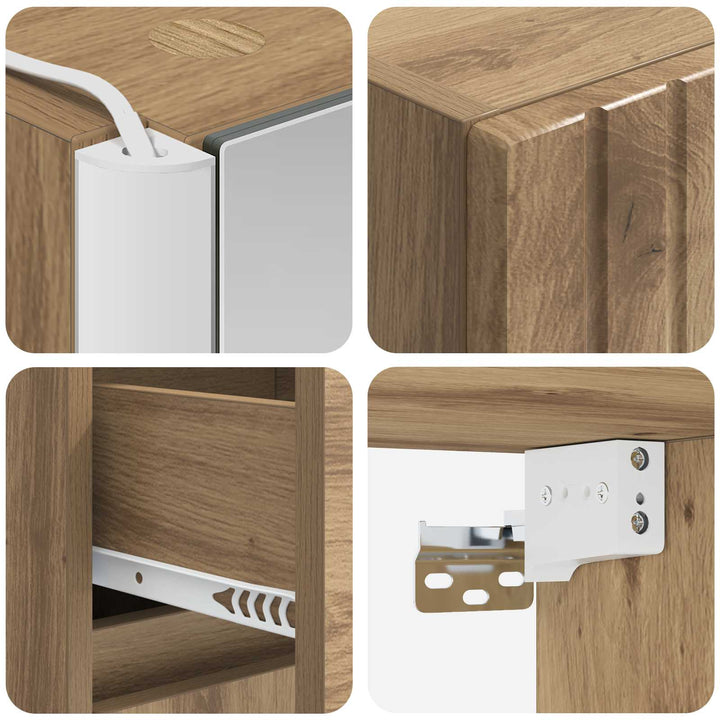 Badeværelsesskabsæt 5 pcs Artisan-eg 43 x 11,5 x 60,5 cm