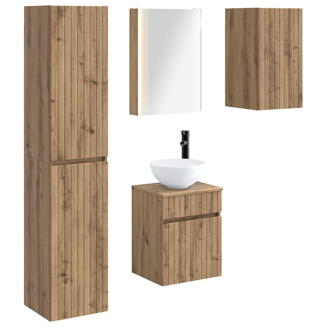 Badeværelsesskabsæt 5 pcs Artisan-eg 43 x 11,5 x 60,5 cm