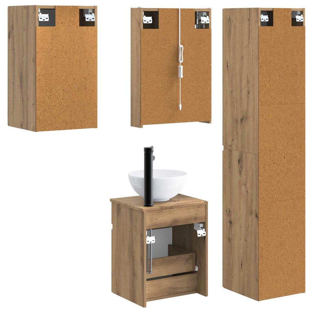 Badeværelsesskabsæt 5 pcs Artisan-eg 43 x 11,5 x 60,5 cm