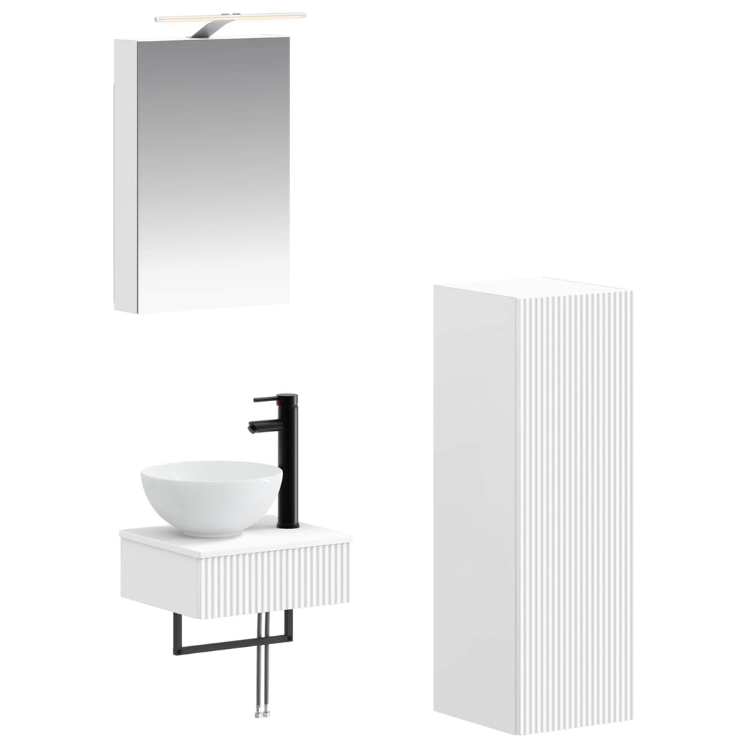 Badeværelsesskabsæt 4 pcs Hvid 40 x 10,5 x 60,5 cm
