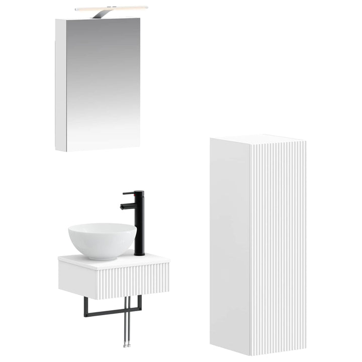 Badeværelsesskabsæt 4 pcs Hvid 40 x 10,5 x 60,5 cm