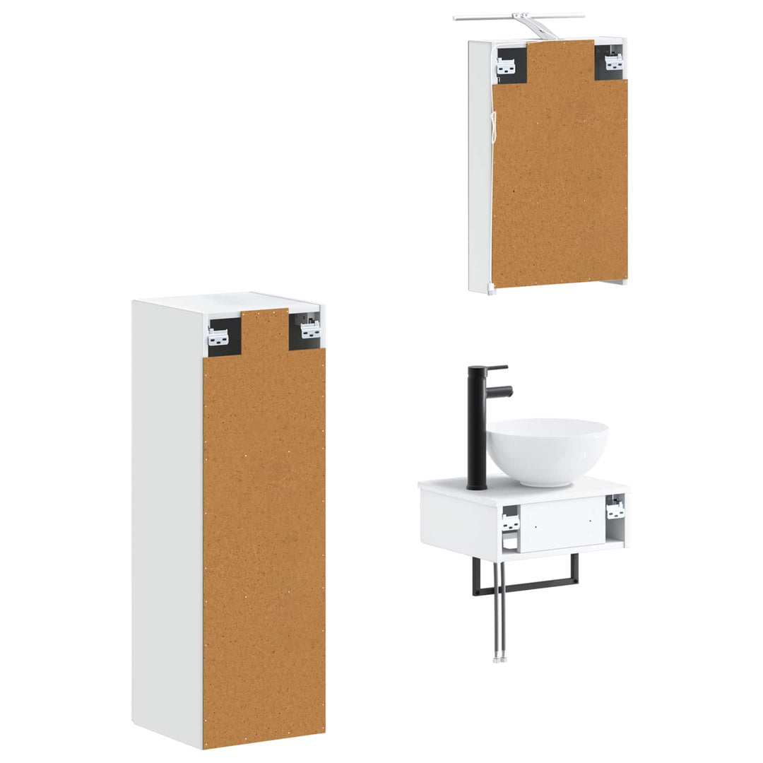 Badeværelsesskabsæt 4 pcs Hvid 40 x 10,5 x 60,5 cm