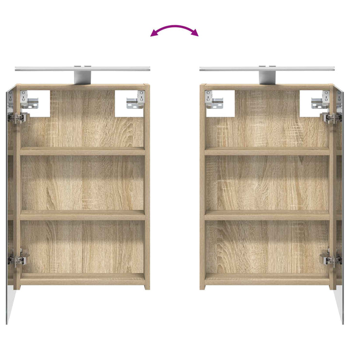 Badeværelsesskabsæt 4 pcs Sonoma-eg 40 x 10,5 x 60,5 cm