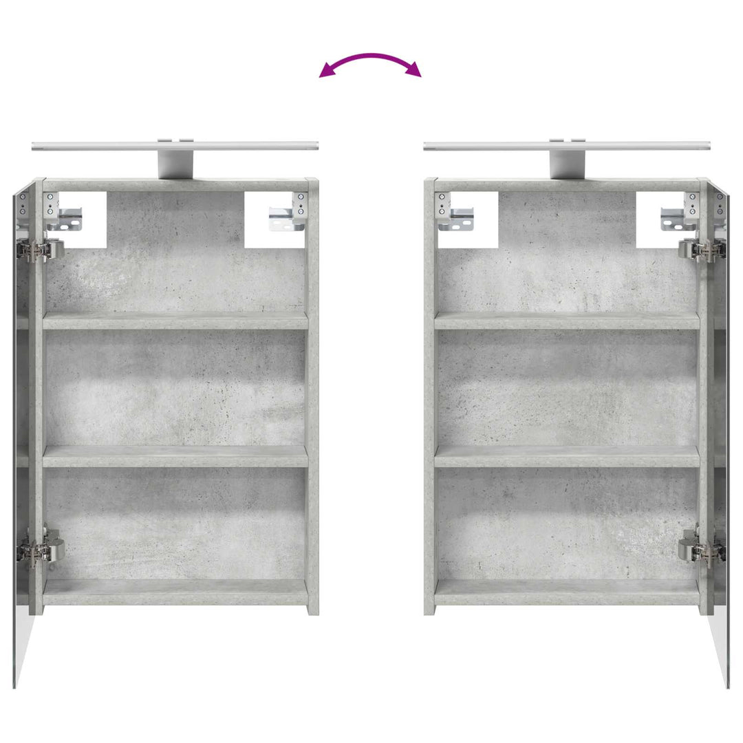 Badeværelsesskabsæt 4 pcs Betongrå 40 x 10,5 x 60,5 cm