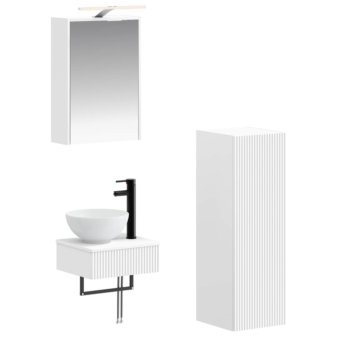 Badeværelsesskabsæt 4 pcs Hvid 43 x 16 x 62,5 cm