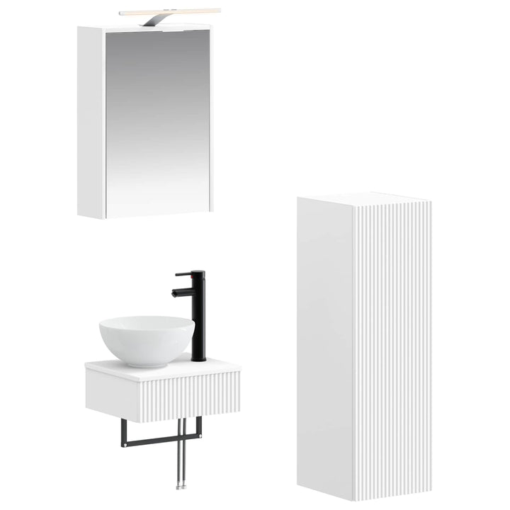 Badeværelsesskabsæt 4 pcs Hvid 43 x 16 x 62,5 cm
