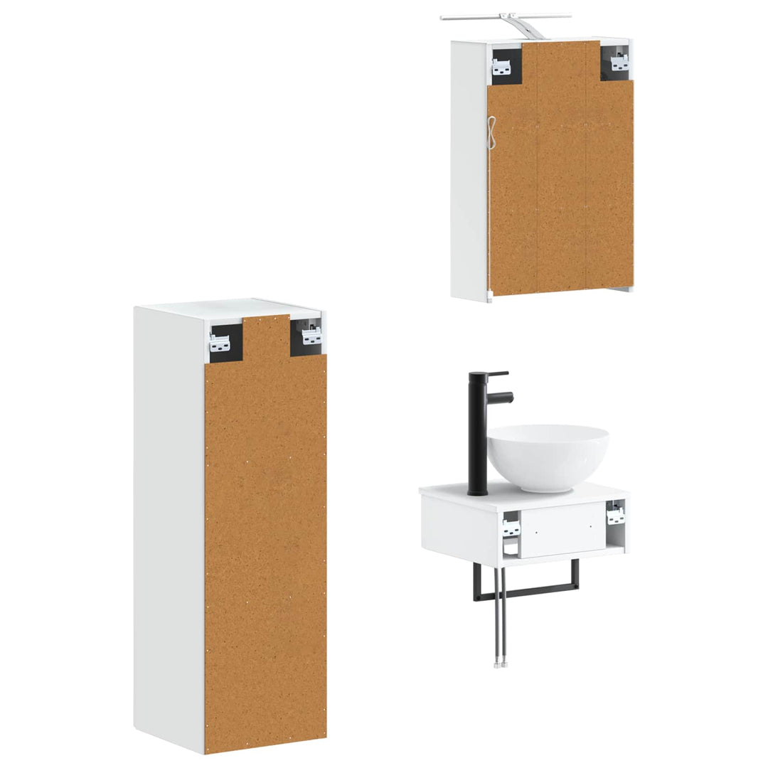 Badeværelsesskabsæt 4 pcs Hvid 43 x 16 x 62,5 cm