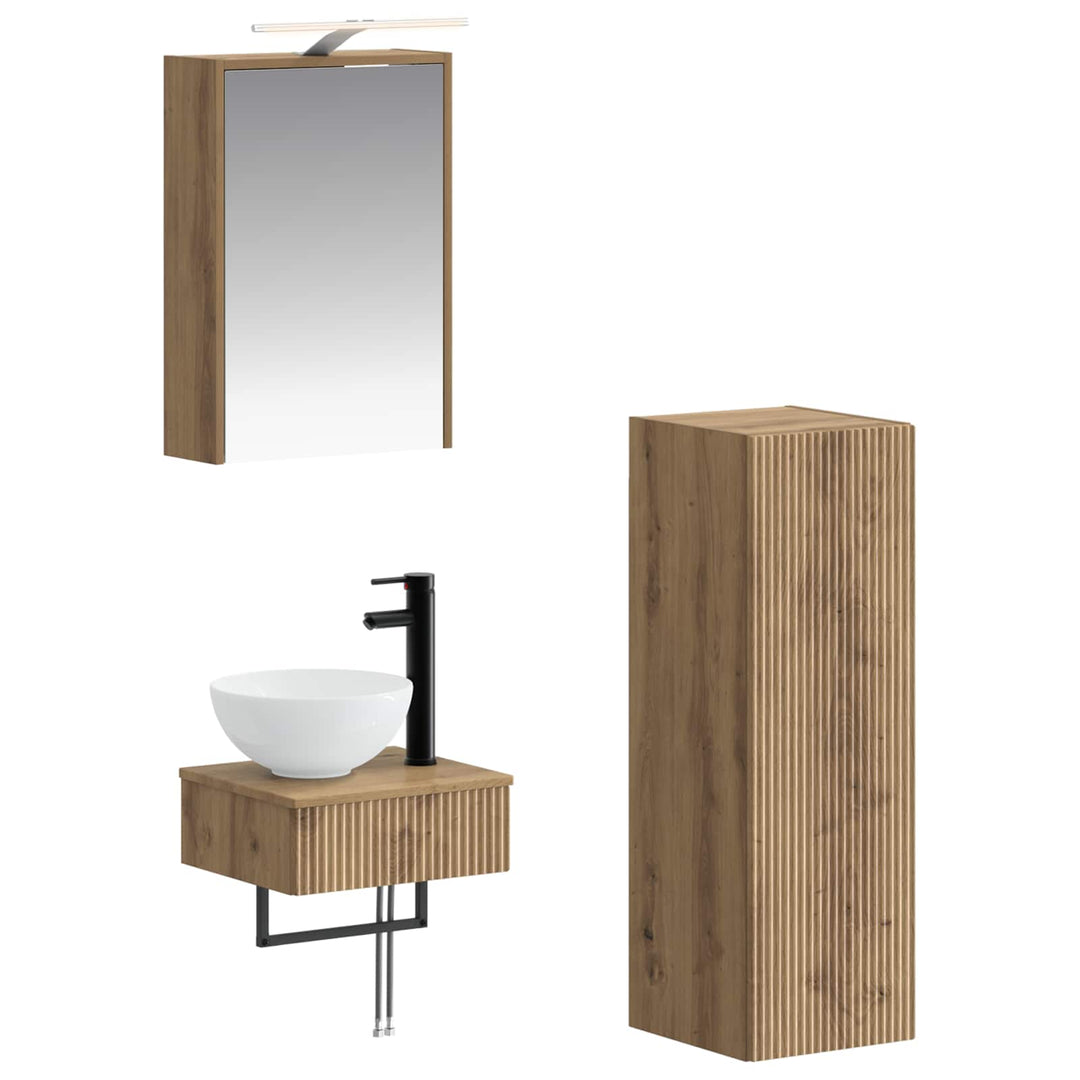 Badeværelsesskabsæt 4 pcs Artisan-eg 43 x 16 x 62,5 cm