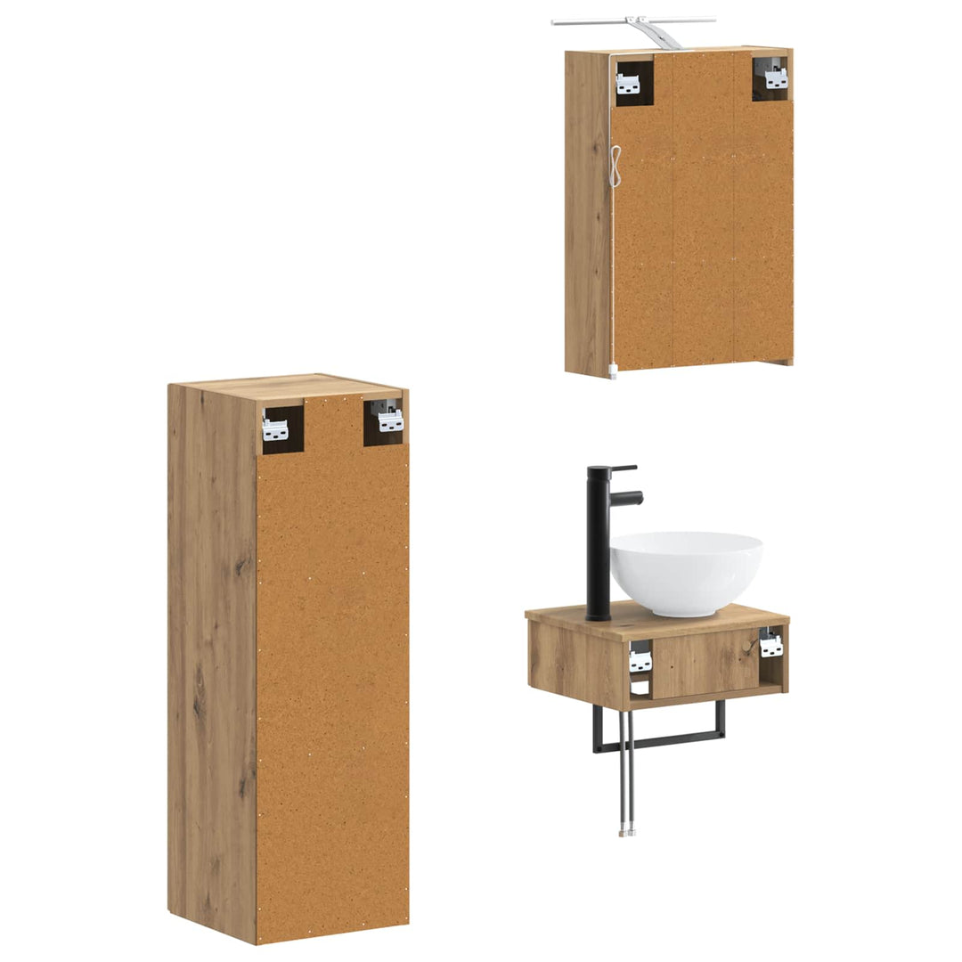 Badeværelsesskabsæt 4 pcs Artisan-eg 43 x 16 x 62,5 cm