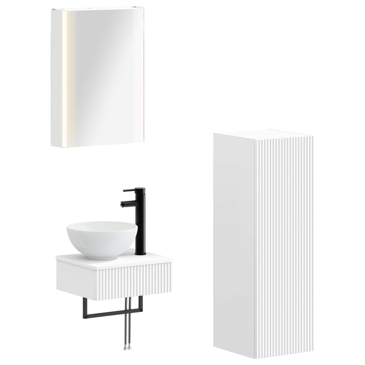 Badeværelsesskabsæt 4 pcs Hvid 43 x 11,5 x 60,5 cm