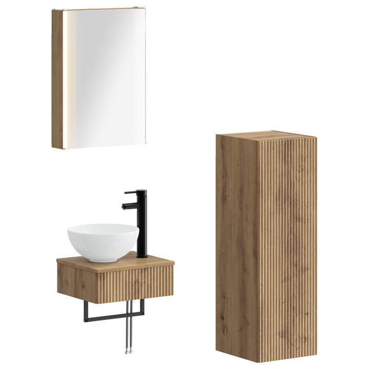 Badeværelsesskabsæt 4 pcs Artisan-eg 43 x 11,5 x 60,5 cm