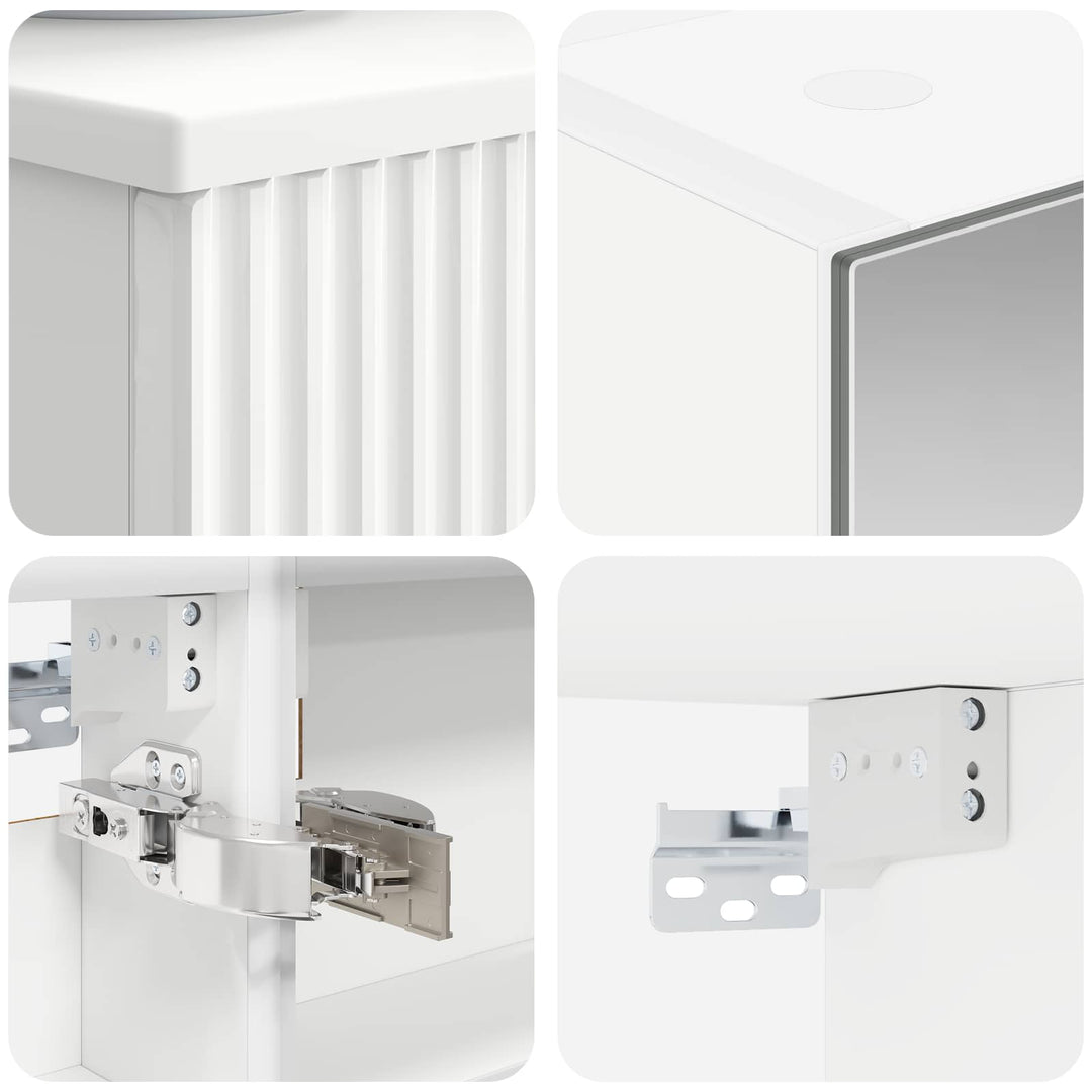 Badeværelsesskabsæt 4 pcs Hvid 50 x 14,5 x 70 cm