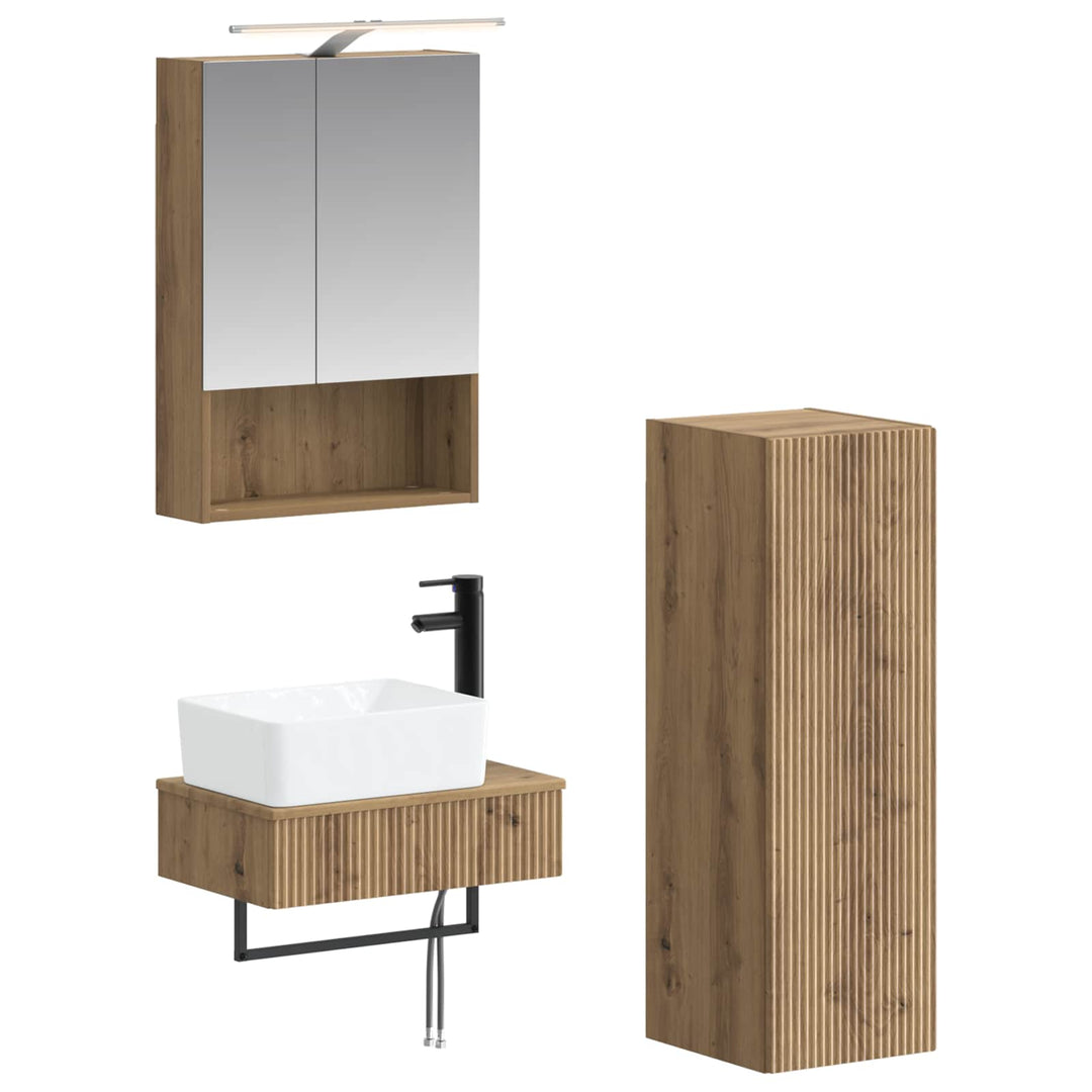 Badeværelsesskabsæt 4 pcs Artisan-eg 50 x 14,5 x 70 cm
