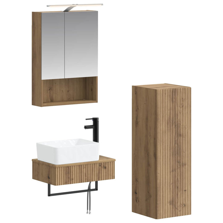 Badeværelsesskabsæt 4 pcs Artisan-eg 50 x 14,5 x 70 cm