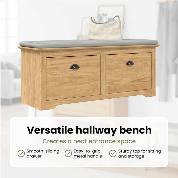 Garderobebænk BODO Honningbrun 118 x 40 x 50 cm Konstrueret træ