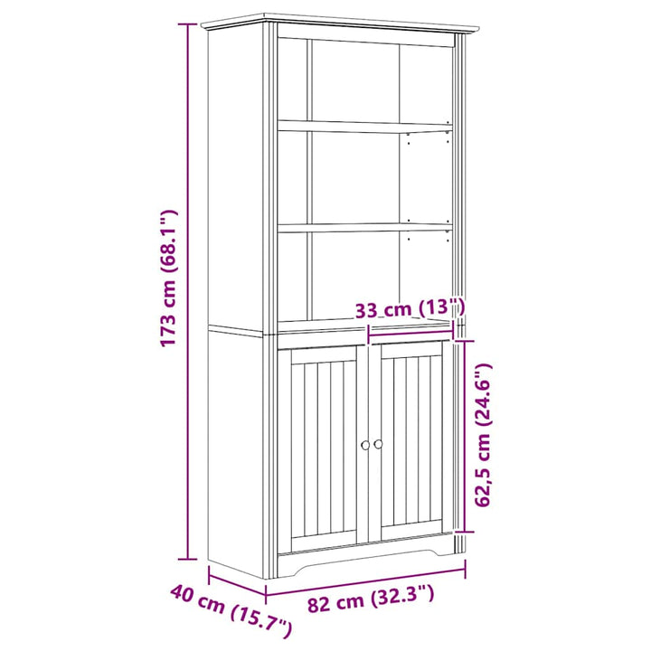 Bogreol BODO Honningbrun 82 x 40 x 173 cm Konstrueret træ