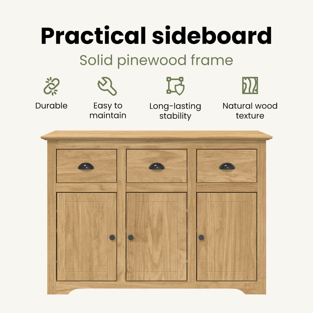 Sideboard BODO Honningbrun 115,5 x 44 x 80 cm Konstrueret træ