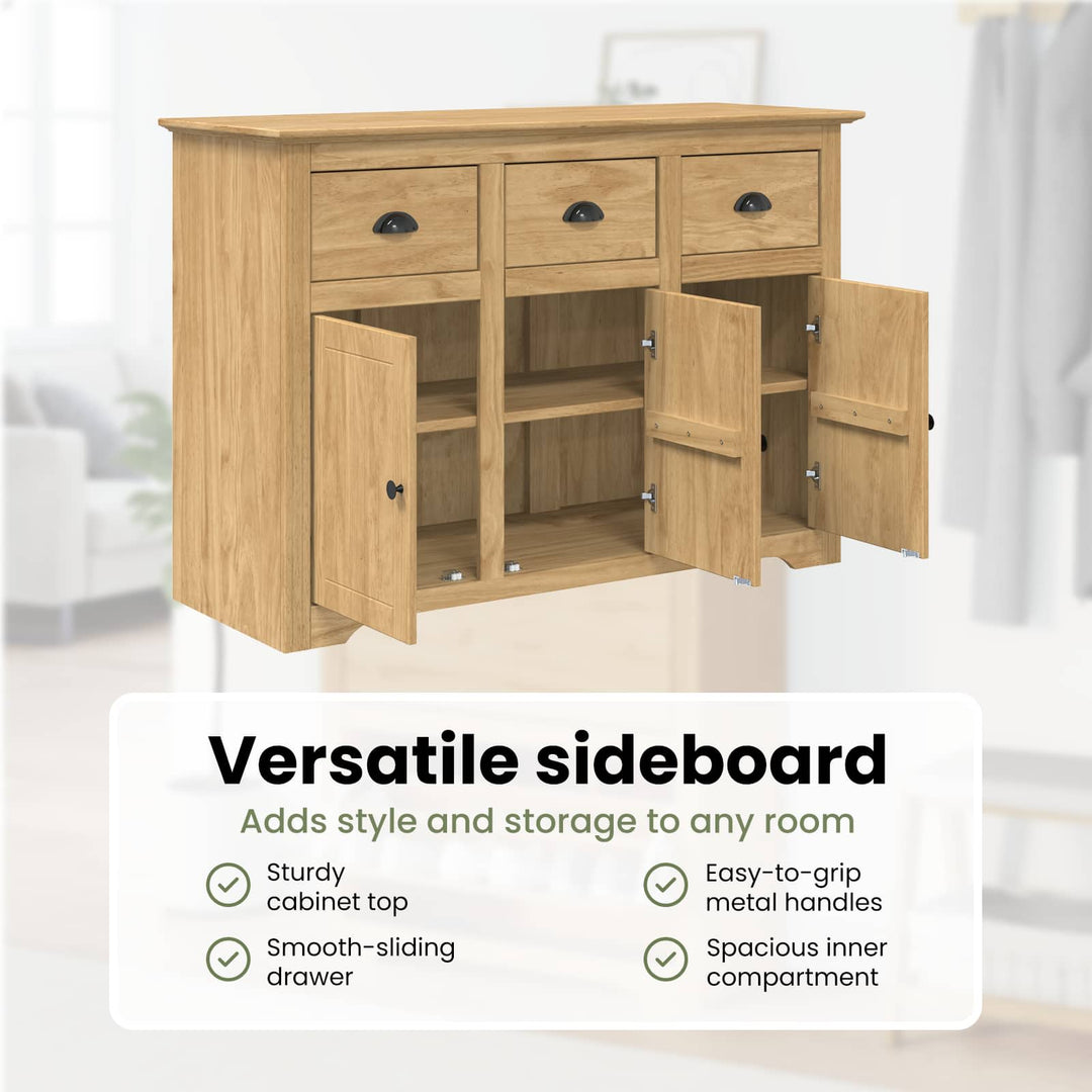 Sideboard BODO Honningbrun 115,5 x 44 x 80 cm Konstrueret træ