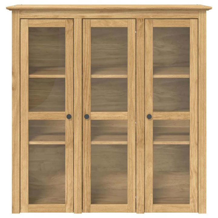 Skab med Glasdøre BODO Honningbrun 115,5 x 38,5 x 117,7 cm