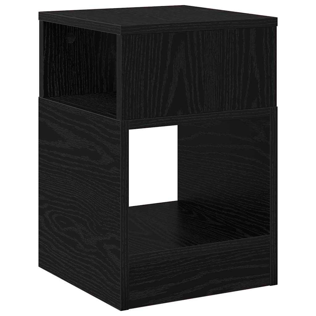 Endebord 2 pcs Sort eg 30,5 x 30 x 45 cm Konstrueret træ