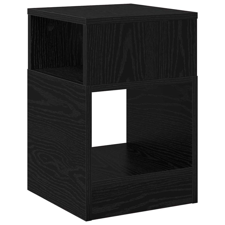 Endebord 2 pcs Sort eg 30,5 x 30 x 45 cm Konstrueret træ