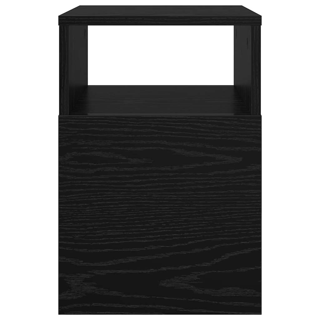 Endebord 2 pcs Sort eg 30,5 x 30 x 45 cm Konstrueret træ