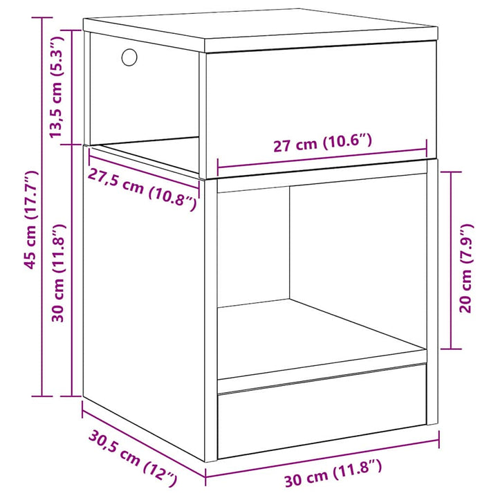 Endebord Sonoma eg 30,5 x 30 x 45 cm Konstrueret træ