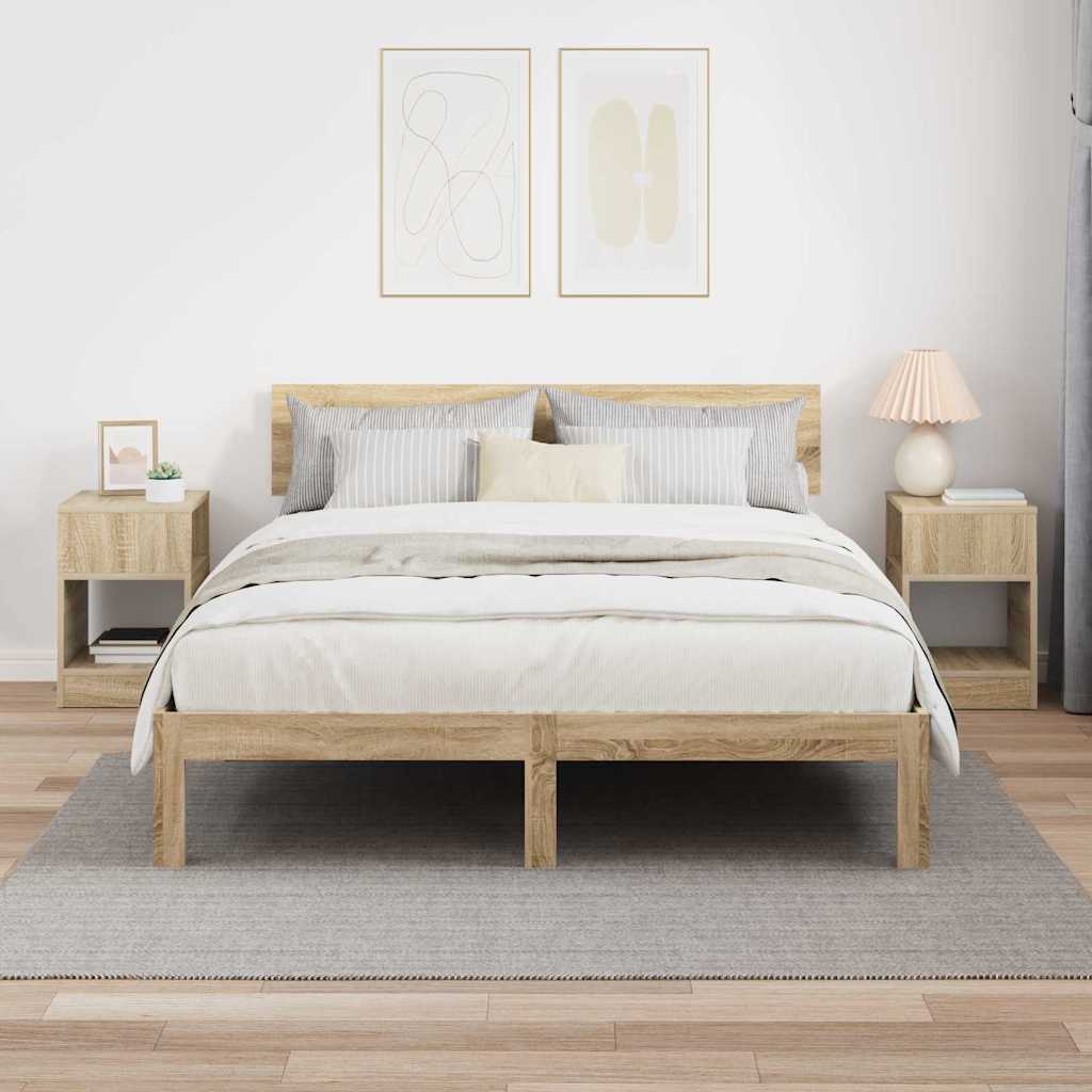 Endebord 2 stk. Sonoma eg 30,5 x 30 x 45 cm Konstrueret træ