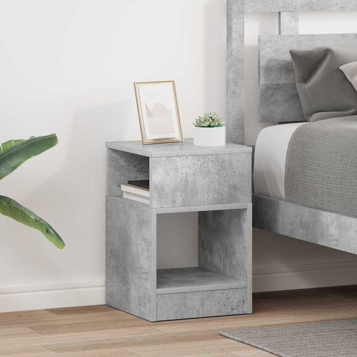 Endebord 2 stk. Beton Grå 30,5 x 30 x 45 cm Konstrueret træ