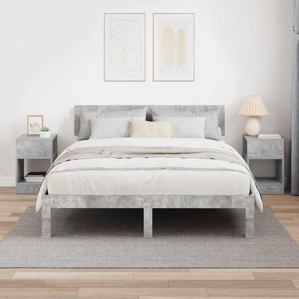 Endebord 2 pcs Beton Grå 30,5 x 30 x 45 cm Konstrueret træ