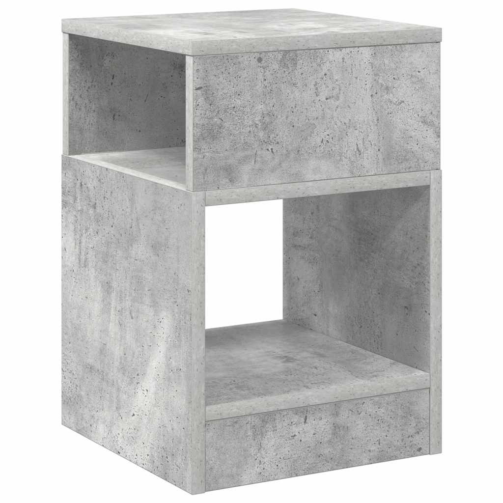 Endebord 2 stk. Beton Grå 30,5 x 30 x 45 cm Konstrueret træ