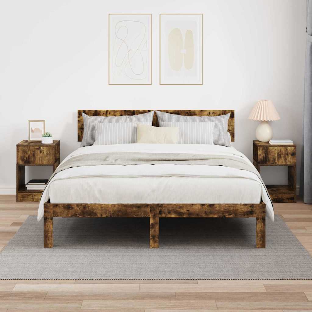 Endebord 2 pcs Røget eg 30,5 x 30 x 45 cm Konstrueret træ