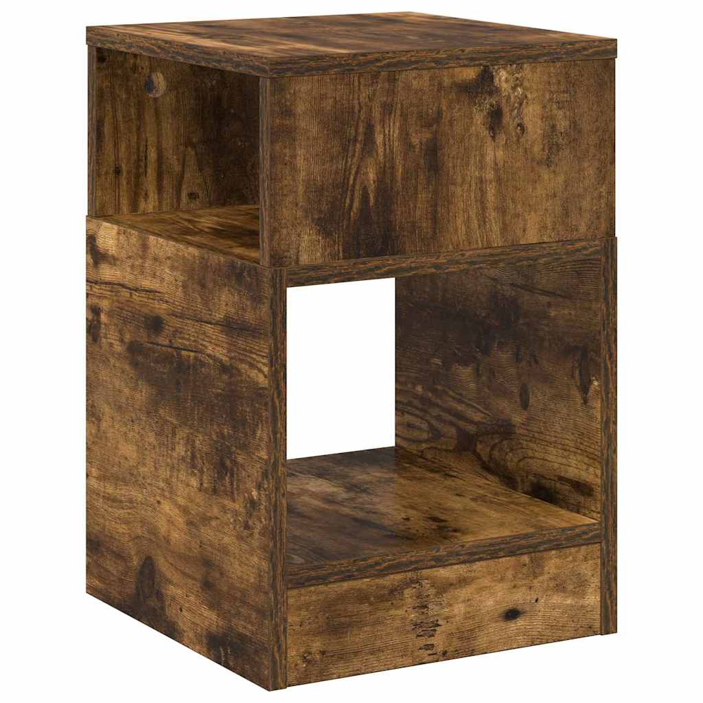 Endebord 2 pcs Røget eg 30,5 x 30 x 45 cm Konstrueret træ