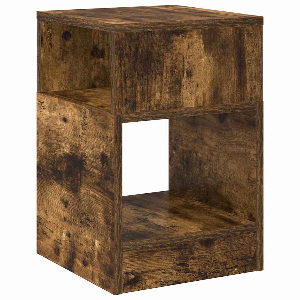 Endebord 2 pcs Røget eg 30,5 x 30 x 45 cm Konstrueret træ