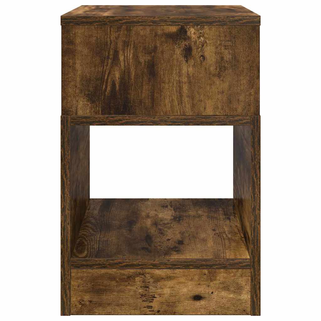 Endebord 2 pcs Røget eg 30,5 x 30 x 45 cm Konstrueret træ