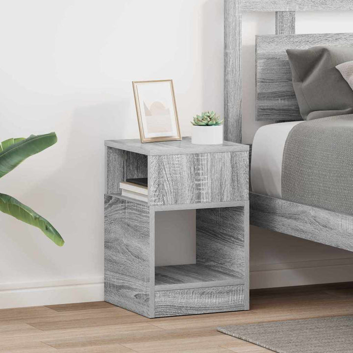 Endebord 2 pcs Grå Sonoma 30,5 x 30 x 45 cm Konstrueret træ