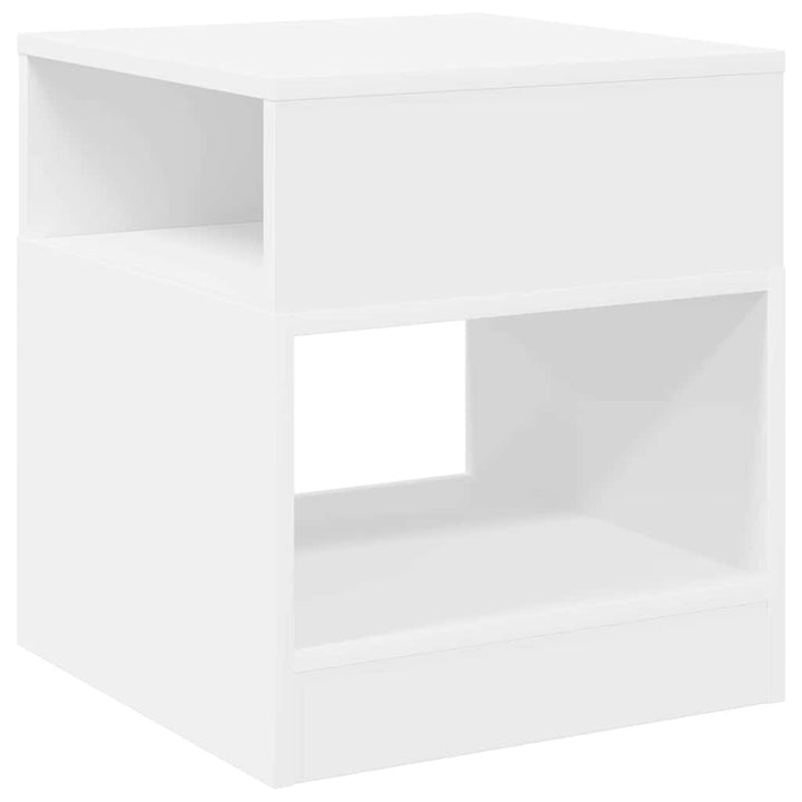 Endebord 2 pcs Hvid 40,5 x 40 x 45 cm Konstrueret træ