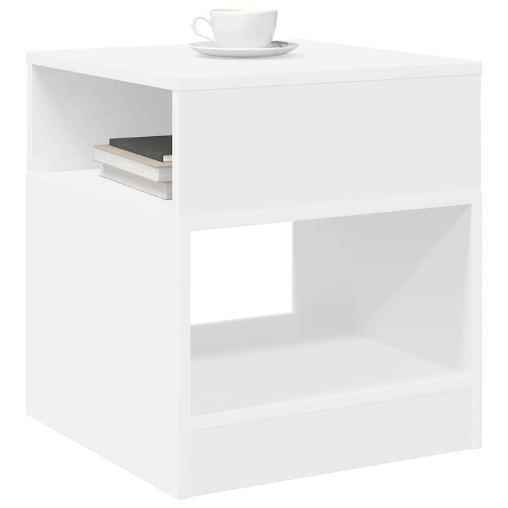 Endebord 2 pcs Hvid 40,5 x 40 x 45 cm Konstrueret træ