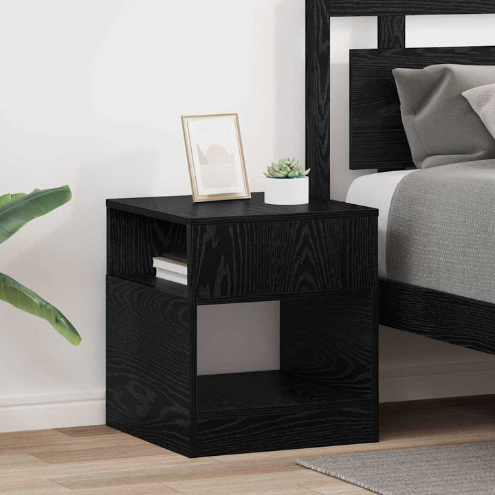 Endebord 2 pcs Sort eg 40,5 x 40 x 45 cm Konstrueret træ
