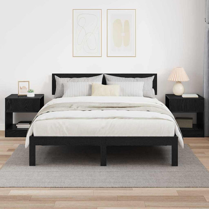 Endebord 2 pcs Sort eg 40,5 x 40 x 45 cm Konstrueret træ