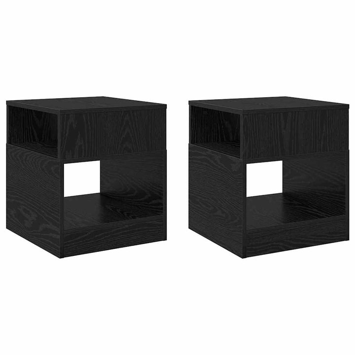 Endebord 2 pcs Sort eg 40,5 x 40 x 45 cm Konstrueret træ