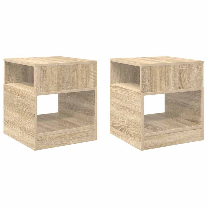 Endebord 2 stk. Sonoma eg 40,5 x 40 x 45 cm Konstrueret træ